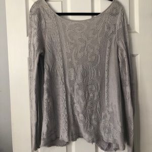 Grey Free People Sweater with Back Knot